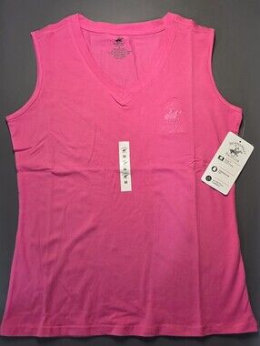 Beverly Hills Polo Club Women's V-Neck Sleeveless Tank in  Pink
